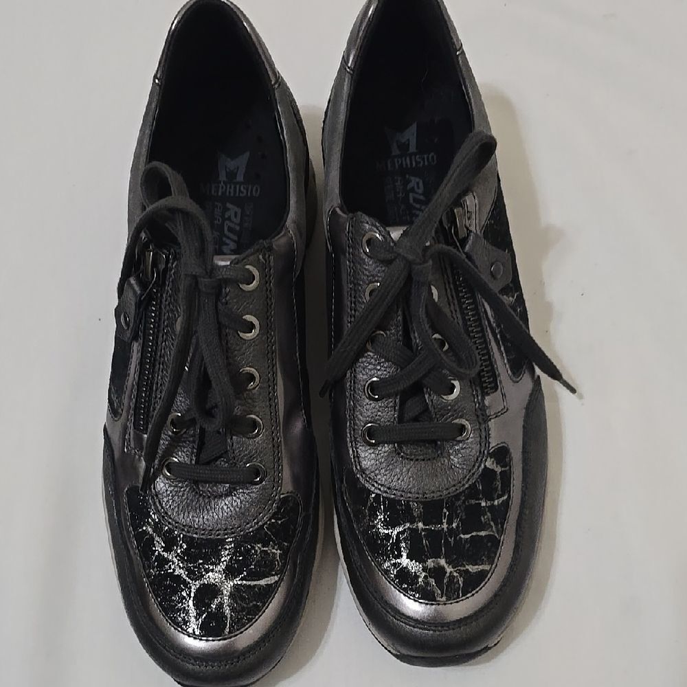 Mephisto Black Sneakers With Unique Pattern Size … - image 3
